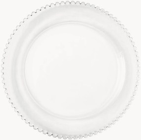 Sklenené okrúhle taniere's ozdobným lemom Collier, 6 ks