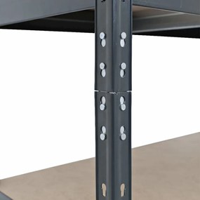 Kovové regály RIVET PRO 252x120x60 DTD drevotrieska 7 úrovní antracitová sivá