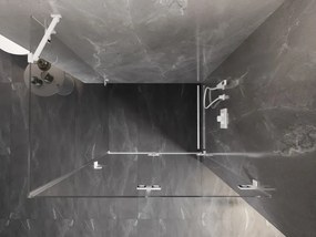 Mexen Lunar-F, 1-krídlový sprchový kút so skladacími dverami, pravý, 85 x 80 cm, 8mm číre sklo, biely profil, 836-085-080-20-00-P