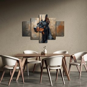 Obraz - Portrét Dobermana (150x105 cm)