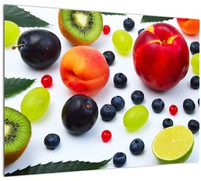 Obraz ovocia s kvapkami vody (70x50 cm)