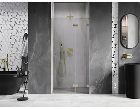 Mexen, Mexen Lunar pravé otočné sprchové dvere 95 cm, transparentné, brúsené zlaté - 834-095-000-55-00-P