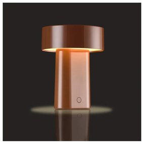Koňakovohnedá plastová LED stolová lampa (výška 18 cm) Oblong – Zone