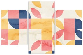 Obraz - Abstrakcia s retro vzormi (90x60 cm)