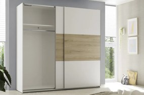 Šatníková skriňa Kiara 215 cm, biela/dub baysen