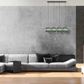 Luster na lanku HELEN 4xE27/15W/230V zelená/zlatá