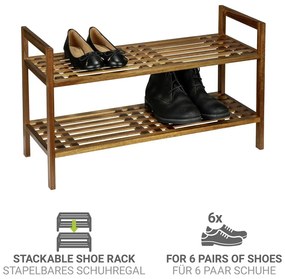 Stojan na topánky z masívu akácie v prírodnej farbe 69x40,5x27 cm Fondi – Wenko