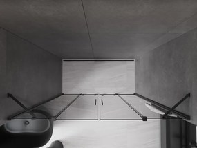 Mexen Velar Duo, posuvné sprchové dvere do otvoru 180 cm, 8mm šedé sklo, čierna matná, 871-180-000-42-70