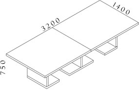Konferenčný stôl Lineart 320 x 140 cm, brest tmavý