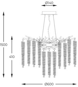 Zuma Line MD3720-1-EGN - Luster na lanku DIJON 8xG9/3,5W/230V zlatá