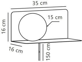 Nordlux - Nástenné svietidlo s poličkou LILIBETH 1xE14/25W/230V biela