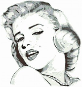 Gario Diamantové maľovanie Marilyn Monroe portrét Rozmery: 50 x 50 cm, Rámovanie: Iba zrolované plátno, Diamanty: Okrúhle