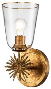 Quoizel STARING-1WB-DG-CLEAR - Nástenné svietidlo STARING 1xE27/40W/230V medené