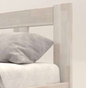 Rohová posteľ so zástenou vľavo Tema L 180x200 cm, bielený buk
