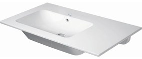 DURAVIT ME by Starck asymetrické umývadlo do nábytku bez otvoru, s prepadom, odkladacia plocha vpravo, 830 x 490 mm, biela, s povrchom WonderGliss, 23458300601