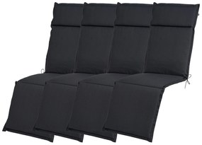 Livarno home Polstrovaná podložka na kreslo Houston, antracitová, 4 kusy  (800006037)