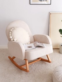 Nadčasové hojdacie kreslo Velvetique zo 100% bukového dreva - biela