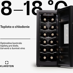 Klarstein Silent Vino 12 Uno Slim Chladnička na víno 30 l / 12 fliaš 8-18 °C Dotyková