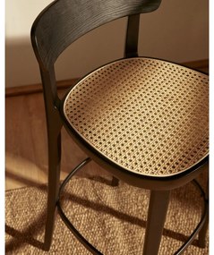 Čierna barová stolička v dekore jaseňa 99 cm Romane – Kave Home