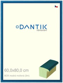 DANTIK rám na obraz 60x80 | BOX modrá mořená (Plexi Čiré)