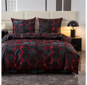 Obliečky z mikrovlákna GEOMA čierne Rozmer obliečky: 2 ks 70 x 80 cm | 160 x 200 cm