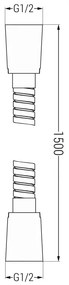 Sprchová hadica MEXEN 150 cm 2 čierna