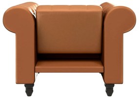 Koňakovohnedé kreslo chesterfield z imitácie kože Felix – Støraa