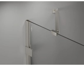 Mexen Lunar-F, 1-krídlový sprchový kút so skladacími dverami, pravý, 90 x 90 cm, 8mm číre sklo, brúsená oceľ profil, 836-090-090-97-00-P