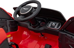 Ramiz Elektrické autíčko Aston Martin DBX pre deti červené + diaľkové ovládanie + EVA kolesá + pásy + plynulý štart + audio LED