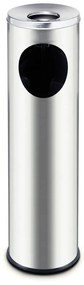 Odpadkový kôš s popolníkom, 200 x 200 x 700 mm, nerez matný
