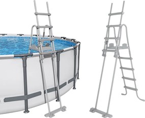 Bazénový rebrík Bestway 132 cm - bezpečný, protišmykový, kovový 58332