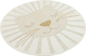 Detský obojstranný koberec BRUSSELS 206023/10820 béžový / krémový kruh