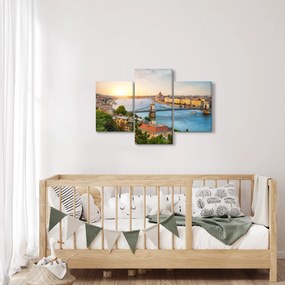 Obraz mesta Budapešť s riekou (90x60 cm)