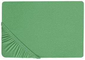 Bavlnená posteľná plachta 180 x 200 cm zelená JANBU Beliani
