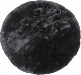 Koberec z ovčej kože kruh čierny
