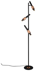 Čierna/v bronzovej farbe LED stojacia lampa (výška 150 cm) Ikaris – Trio Select