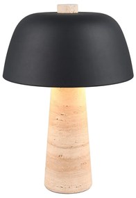 Čierna/béžová stolová lampa s kovovým tienidlom (výška 41 cm) Timba – Trio Select
