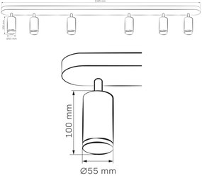 LED RGBW Stmievateľné kúpeľňové bodové svietidlo TURYN 6xGU10/6,5W/230V IP44 čierne