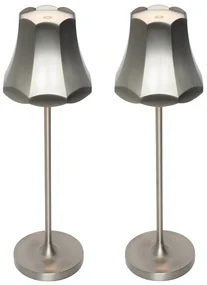 Sada 2 retro stolových lámp Gunmetal nabíjateľných IP44 - Granny