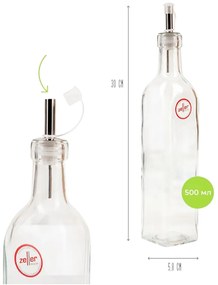 Súprava fliaš na olej a ocot 500ml+270ml so štítkami, Zeller