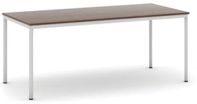 Jedálenský stôl, 1800 x 800 mm, doska orech, podnož sv. sivá