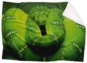Deka Zelený had  (Rozmer: 150 x 120 cm, Podšitie baránkom: ÁNO)