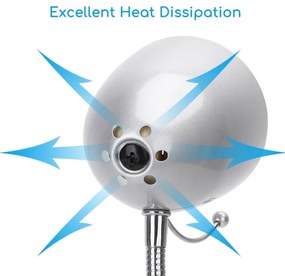 Aigostar -  Stolná lampa s klipom 1xE27/11W/230V strieborná/chróm