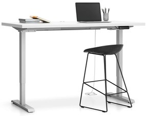 PLAN Výškovo nastaviteľný stôl SINGLE LAYERS, 160x80 cm, 2 motory, biela