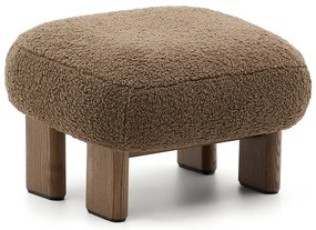 Hnedá podnožka z textílie buklé Nema – Kave Home