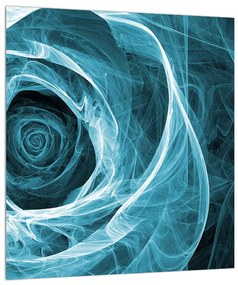 Abstraktný obraz modrej ruže (30x30 cm)