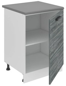 Kuchynská skrinka Belini Premium Full Version spodná 60 cm šedý antracit Glamour Wood s pracovnou doskou