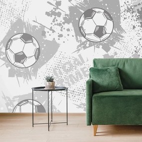 Tapeta futbalová lopta v šedom - 150x270