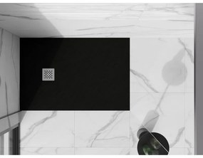 Mexen Stone+, obdĺžniková vanička z minerálneho kompozitu 110 x 80 cm, čierna matná, 44708011