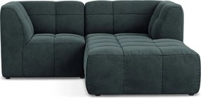 Modrá zamatová rohová pohovka (pravý roh/s leňoškou) Aloha – Makamii